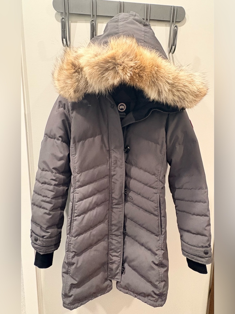 Canada Goose Women's Lorette Charcoal Gray Quilted Down Puffer Coat